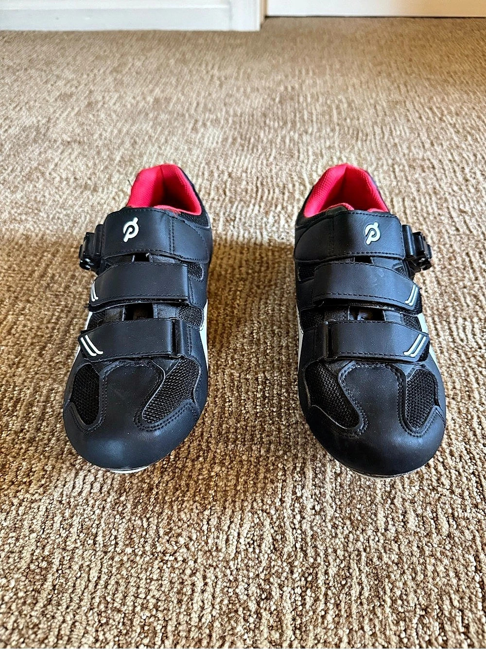 Peloton Cycling Shoes Black & Red EU 44